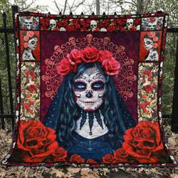 Skull Tu120712A Quilt Blanket and Home Decor