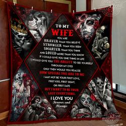 Skull Wife Braver Abilily Last Everything Quilt Cc and Home Decor