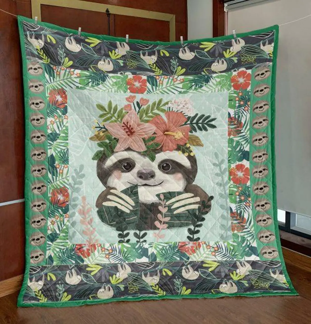 Sloth Be Happy Quilt Blanket Tm99 Quilt and Home Decor