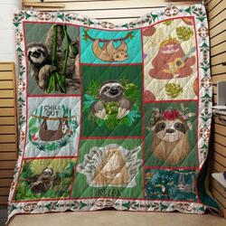Sloth Funny Blanket Th1707 Quilt and Home Decor