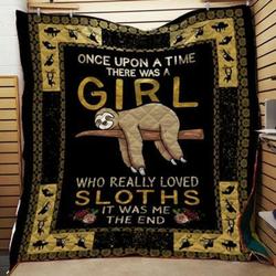 Sloth Girl Quilt Blanket  Quilt and Home Decor