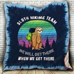 Sloth Hiking Team Blanket Kc1807 Quilt and Home Decor