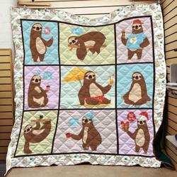 Sloth Life Blanket Th1707 Quilt and Home Decor