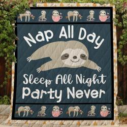 Sloth Nall All Day Quilt Blanket Dhc020120787Td and Home Decor