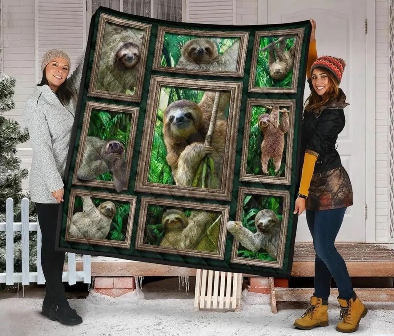 Sloths Awesome Sloths Quilt Blanket Christmas Christmas Gifts Merry Christmas Holiday Gifts Gift Dhc03011668Dd and Home Decor