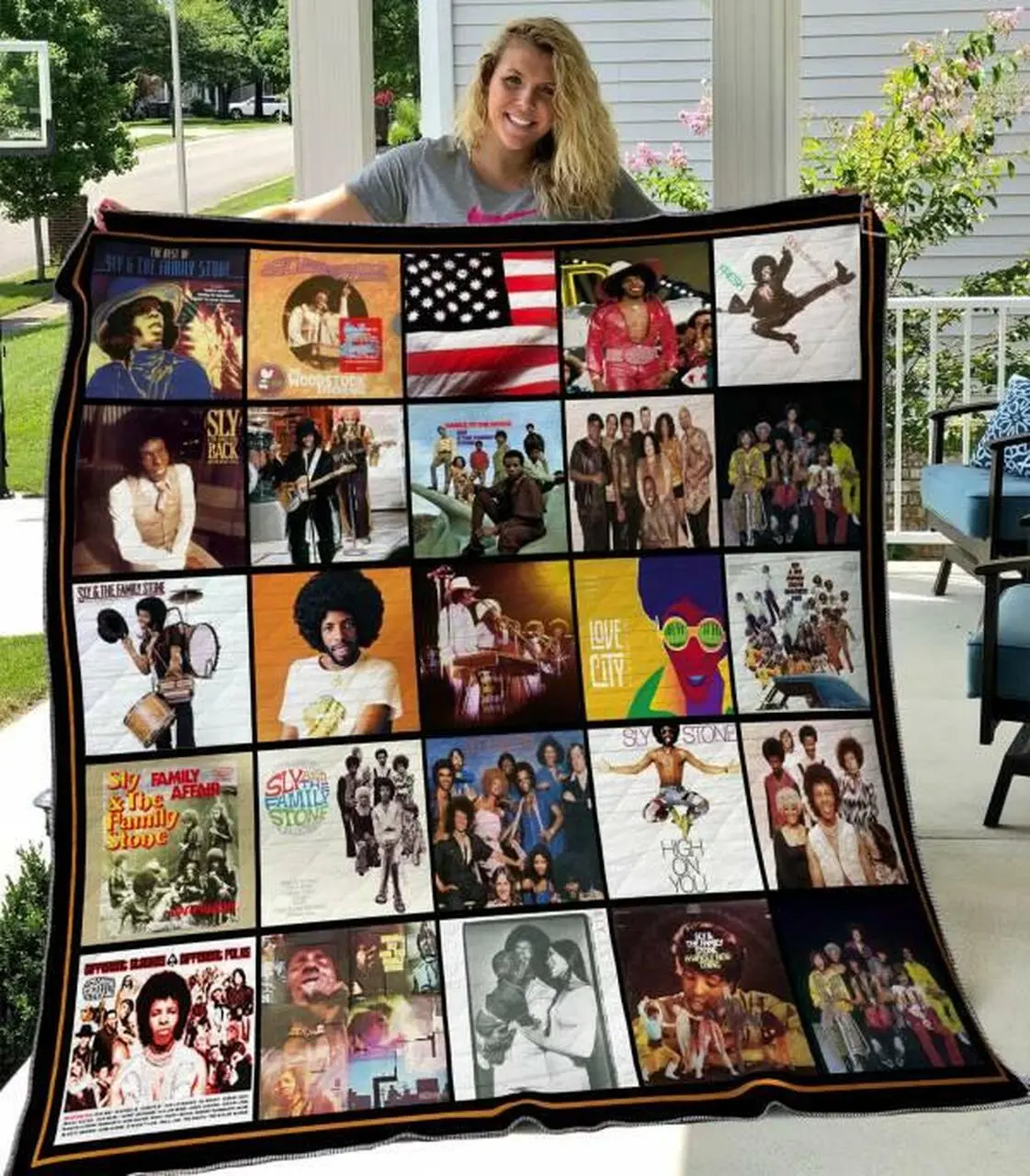 Sly And The Family Stone Quilt Blanket Hvt170623 Quilt and Home Decor