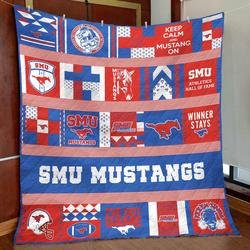 Smum B310727 Smu Mustangs Quilt Blanket  Quilt and Home Decor