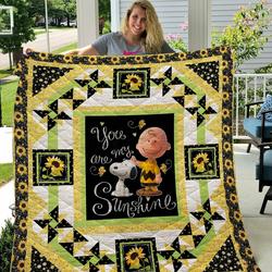 Snoopy And Charlie Brown Sunshine Quilt and Home Decor