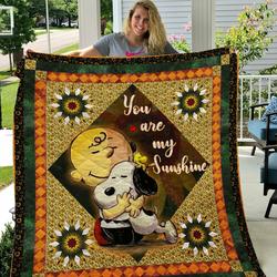 Snoopy And Charlie Brown Sunshine Quilt V1 and Home Decor