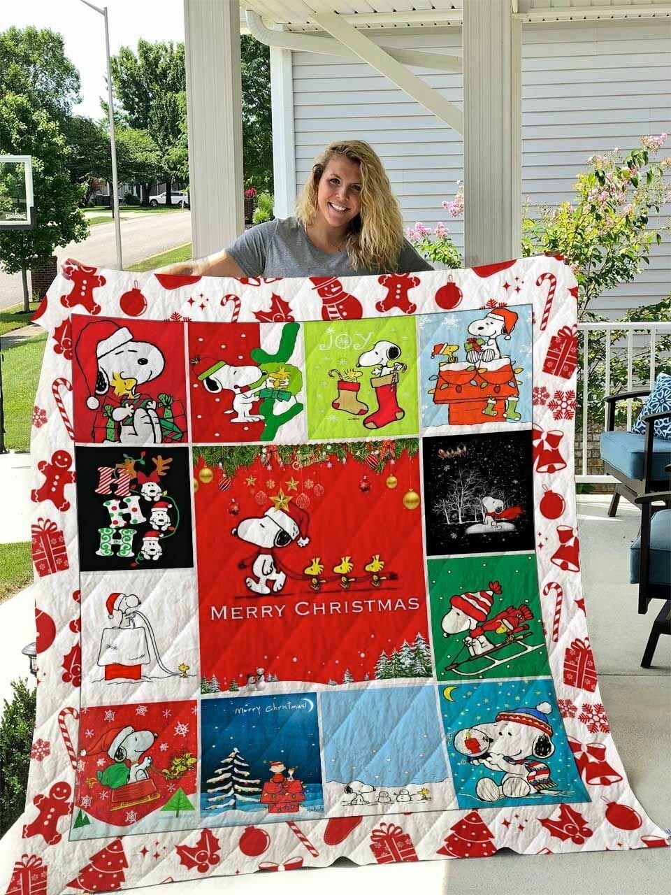 Snoopy Christmas Quilt Blanket and Home Decor