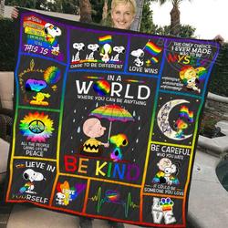 Snoopy Lgbt Btt Quilt and Home Decor