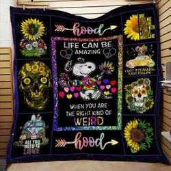 Snoopy Life Can Be Amazing When You Are The Right Kind Of Weird Quilt and Home Decor