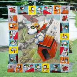Snoopy Pilot V6 Blanket Th0607 Quilt and Home Decor