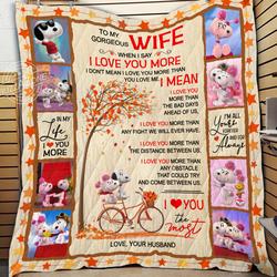 Snoopy Wife Love You Most Quilt Cc and Home Decor