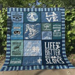 Snowboarding Vm220512 Quilt Blanket and Home Decor