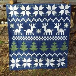 Snowflake And Deer CLA0910612Q Quilt Blanket and Home Decor