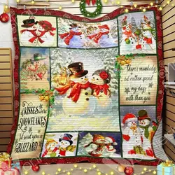 Snowman Christmas Hur Quilt Cysijg and Home Decor