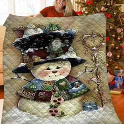 Snowman JFJ12901 3D Customized Quilt 2707 and Home Decor