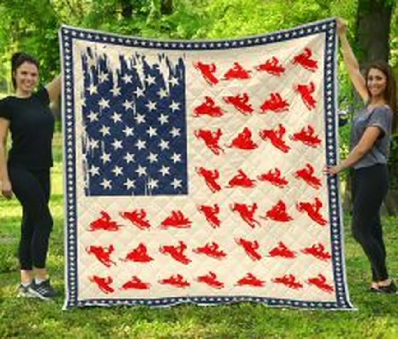 Snowmobile American Flag Quilt Blanket 4Unq4 Dhc0301501Dd and Home Decor
