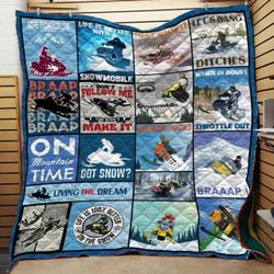 Snowmobiling Quotes Quilt Blanket Ll and Home Decor