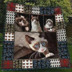 Snowshoe Cat Quilt Blanket Great Customized Gifts For Birthday Christmas Thanksgiving and Home Decor