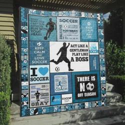 Soccer Act Like A Gentleman Play Like A Boss Quilt Blanket Great Customized Blanket Gifts For Birthday Christmas Thanksgiving and Home Decor