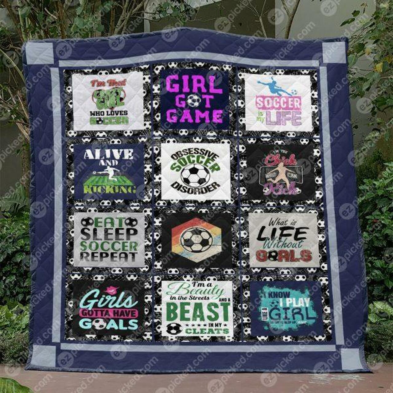 Soccer Is My Life Quilt Blanket No96 Quilt and Home Decor