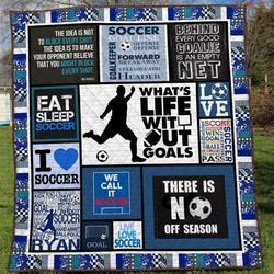 Soccer Li120703A Tbg Quilt Blanket and Home Decor
