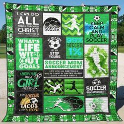 Soccer Quilt Blanket Ver 9  Quilt and Home Decor