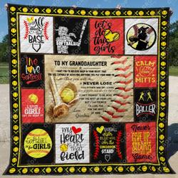 Softball 1 Quilt Blanket Th1307 and Home Decor