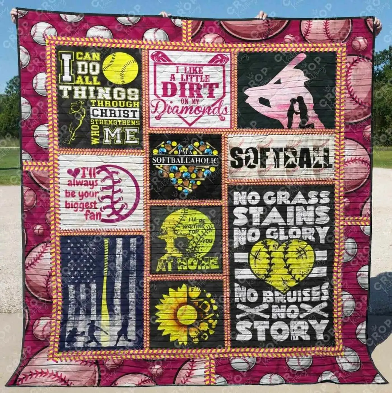 Softball 6 Blanket Th1307 Quilt and Home Decor