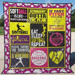 Softball 7 Blanket Th1307 Quilt and Home Decor