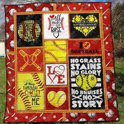 Softball 8 Blanket Th1307 Quilt and Home Decor