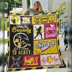 Softball AS3 V5 3D Customized Quilt and Home Decor