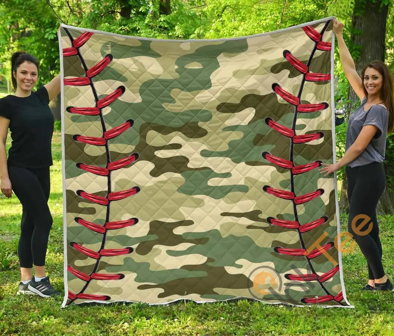 Softball Camouflage Premium Blanket TH0607 Quilt and Home Decor