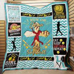 Softball Cl2100463Mdq Quilt Blanket and Home Decor