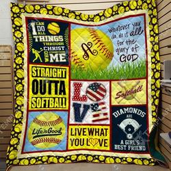 Softball Clh1312247Q Quilt Blanket and Home Decor