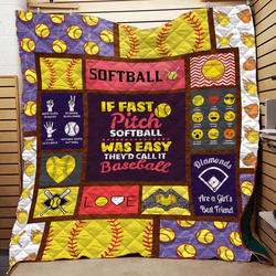 Softball Clm1510121 Quilt Blanket and Home Decor