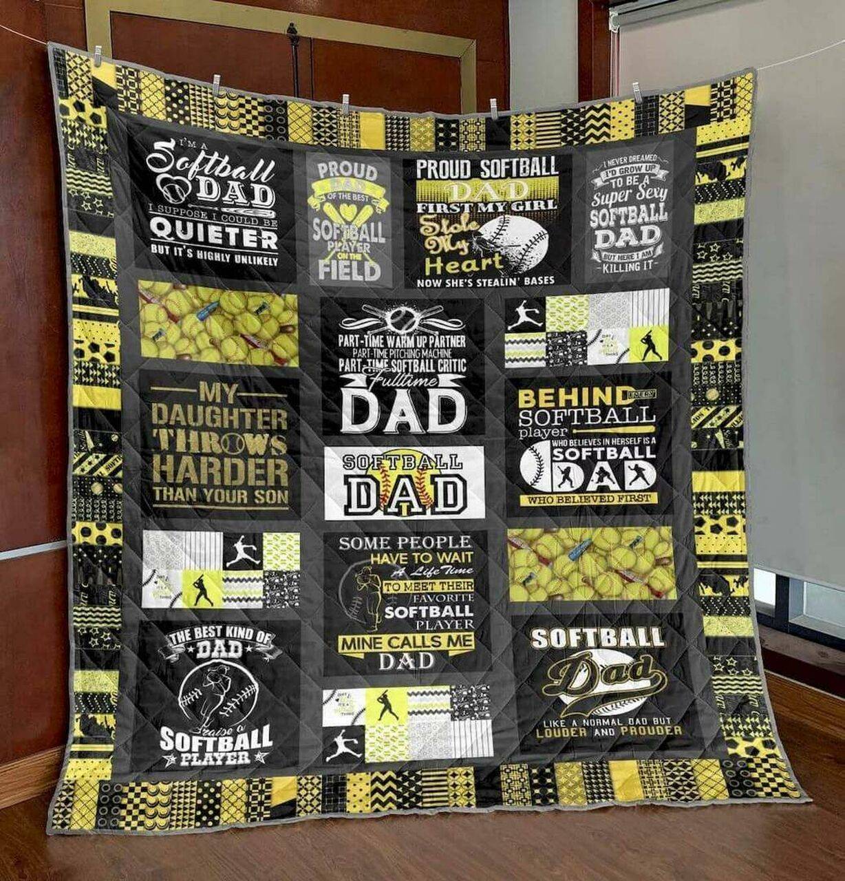 Softball Dad Hur Quilt qp and Home Decor