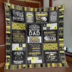 Softball Dad Hur Quilt qp and Home Decor