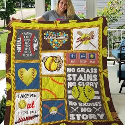 Softball Eat Sleep Play Quilt Blanket Great Customized Blanket Gifts For Birthday Christmas Thanksgiving and Home Decor