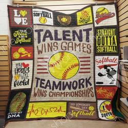 Softball Ee Quilt Inkpbr and Home Decor