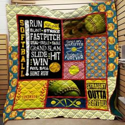 Softball Forever 3D Customized Quilt Blanket 50 and Home Decor