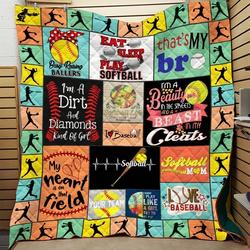 Softball Girl Cl28110106Mdq Quilt Blanket and Home Decor