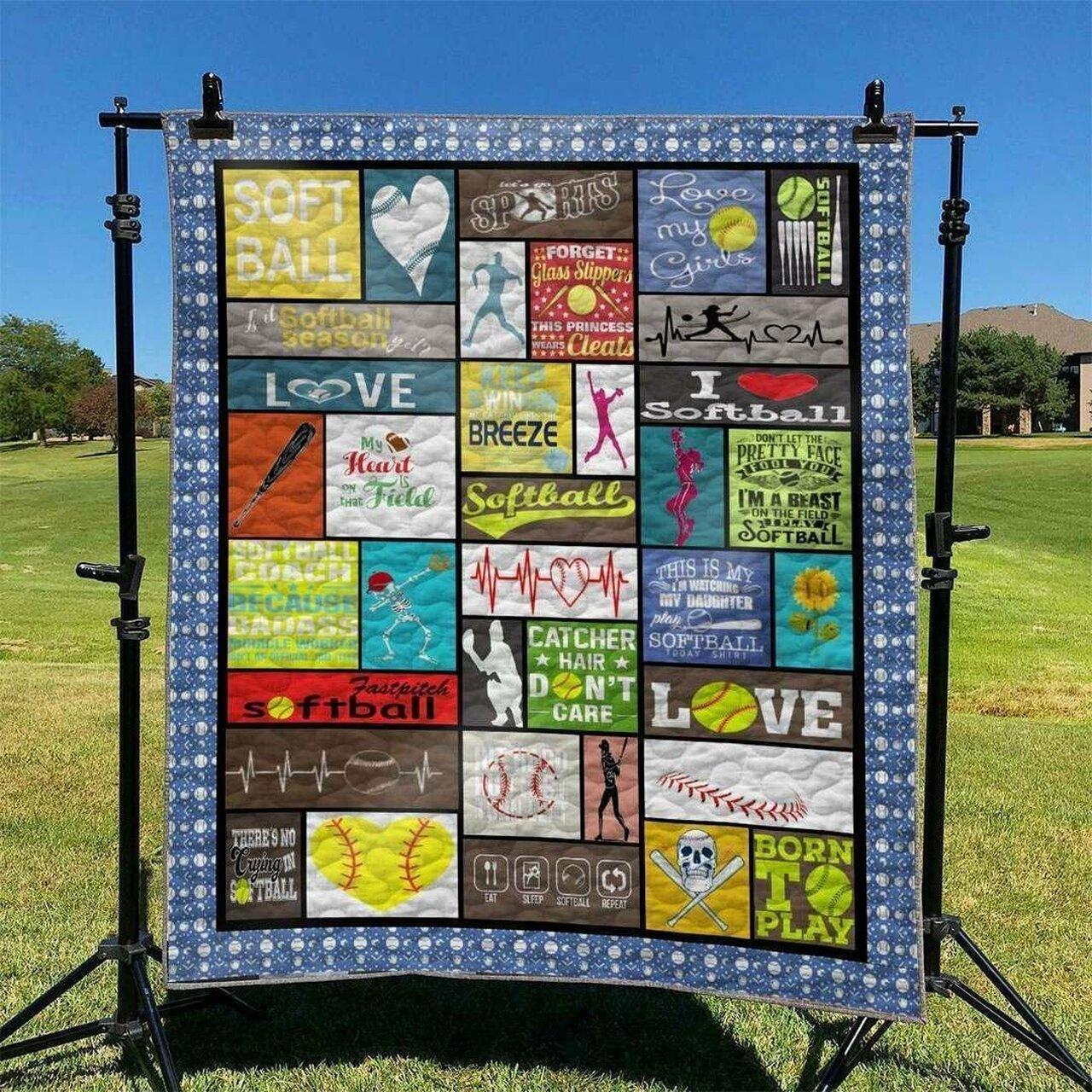 Softball Hur Quilt hk and Home Decor