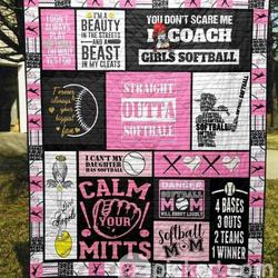 Softball Mom Hur Quilt Cysinb and Home Decor