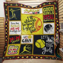 Softball Mom Quilt Blanket Dhc1102701Td and Home Decor