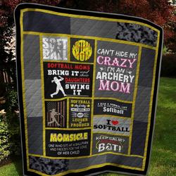 Softball Moms Bring It And Their Daughters Swing It Quilt Blanket Great Customized Blanket Gifts For Birthday Christmas Thanksgiving and Home Decor