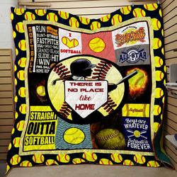 Softball No Place Like Home Quilt and Home Decor
