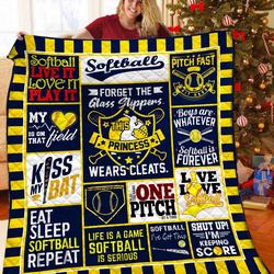 Softball Quilt Blanket Bbb281130Ht and Home Decor